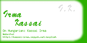 irma kassai business card